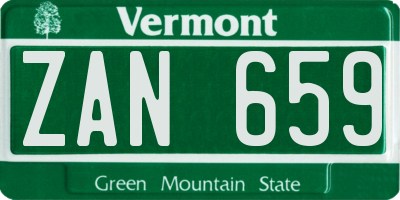 VT license plate ZAN659