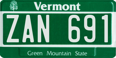 VT license plate ZAN691