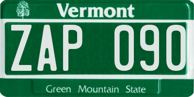 VT license plate ZAP090
