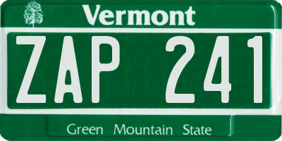 VT license plate ZAP241