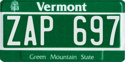 VT license plate ZAP697