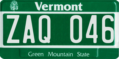 VT license plate ZAQ046