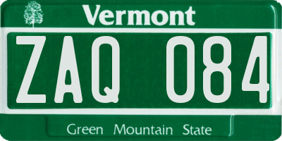 VT license plate ZAQ084