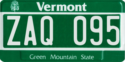 VT license plate ZAQ095