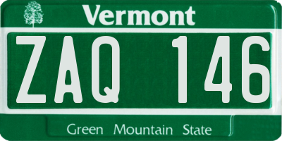 VT license plate ZAQ146