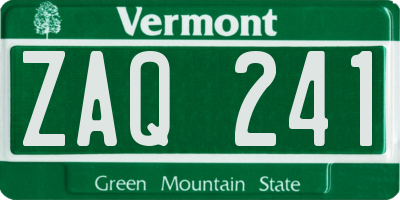 VT license plate ZAQ241