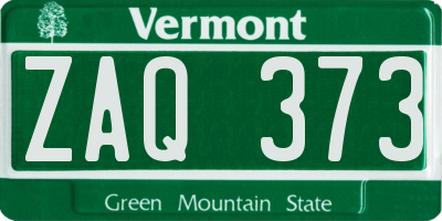 VT license plate ZAQ373