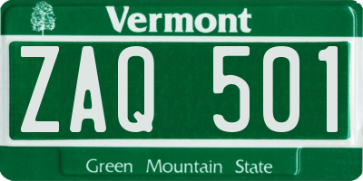 VT license plate ZAQ501