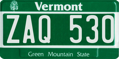 VT license plate ZAQ530