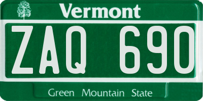 VT license plate ZAQ690