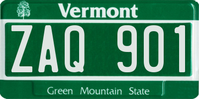 VT license plate ZAQ901