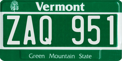 VT license plate ZAQ951
