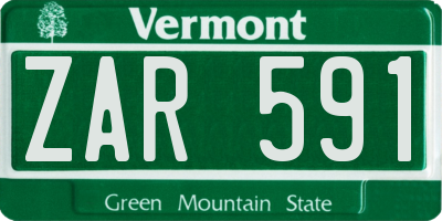 VT license plate ZAR591