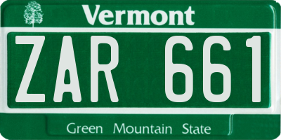 VT license plate ZAR661