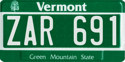 VT license plate ZAR691