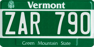 VT license plate ZAR790