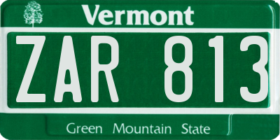 VT license plate ZAR813