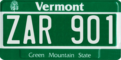 VT license plate ZAR901
