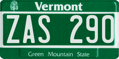 VT license plate ZAS290