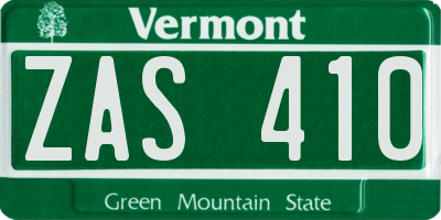 VT license plate ZAS410
