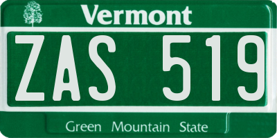 VT license plate ZAS519