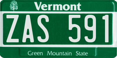 VT license plate ZAS591