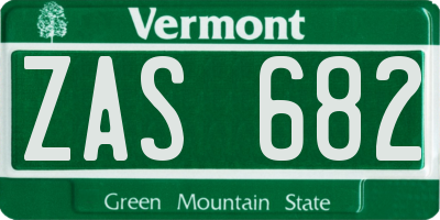 VT license plate ZAS682