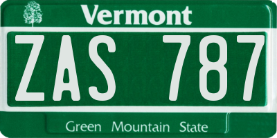 VT license plate ZAS787