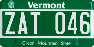 VT license plate ZAT046