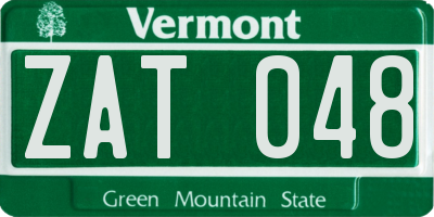 VT license plate ZAT048