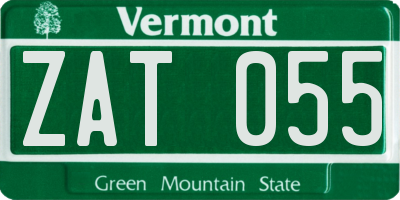 VT license plate ZAT055