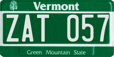 VT license plate ZAT057