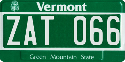 VT license plate ZAT066