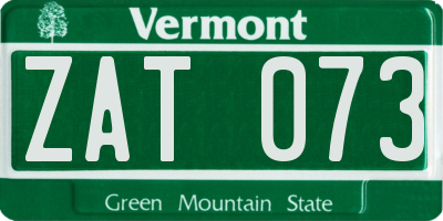 VT license plate ZAT073
