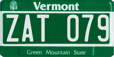 VT license plate ZAT079