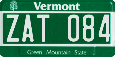 VT license plate ZAT084