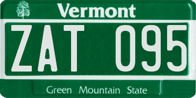 VT license plate ZAT095