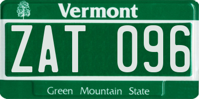 VT license plate ZAT096