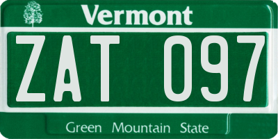 VT license plate ZAT097