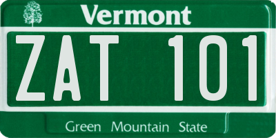 VT license plate ZAT101