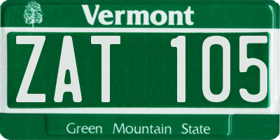 VT license plate ZAT105