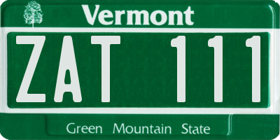 VT license plate ZAT111