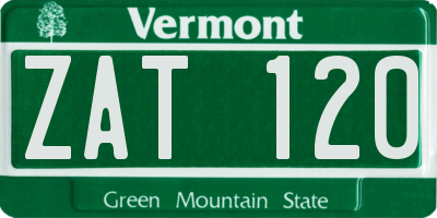 VT license plate ZAT120
