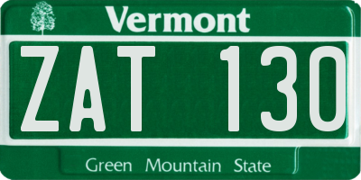 VT license plate ZAT130