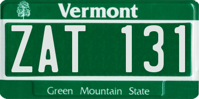 VT license plate ZAT131
