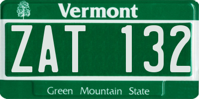 VT license plate ZAT132
