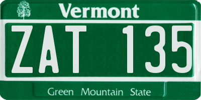 VT license plate ZAT135