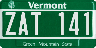 VT license plate ZAT141