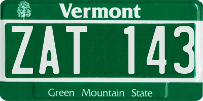 VT license plate ZAT143