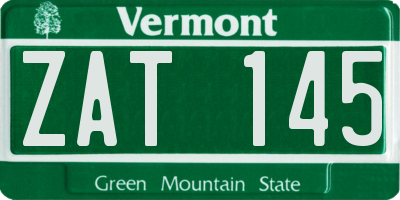 VT license plate ZAT145